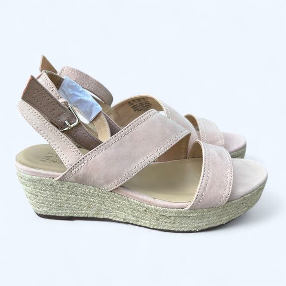 NEW Naturalizer Ursa Women's Strappy Espadrille Wedge Sandal Leather sz 9.5 M - Picture 4 of 8
